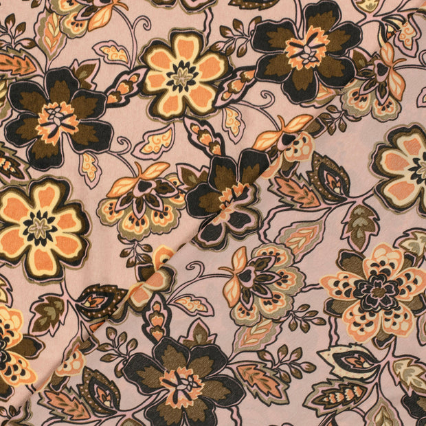 Satin Velvet fabric Flowers printed 