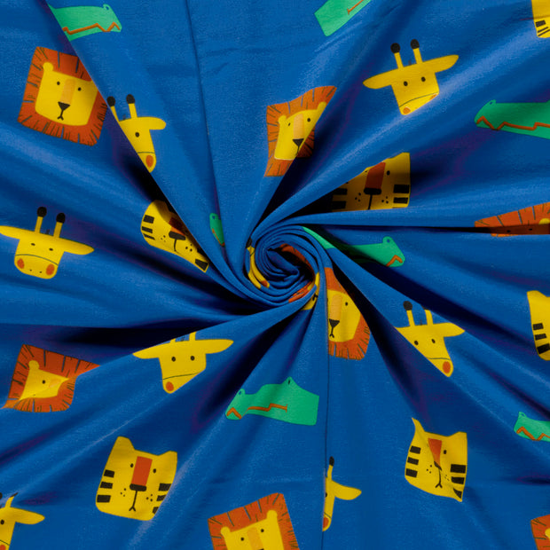 Jersey fabric Cobalt printed 