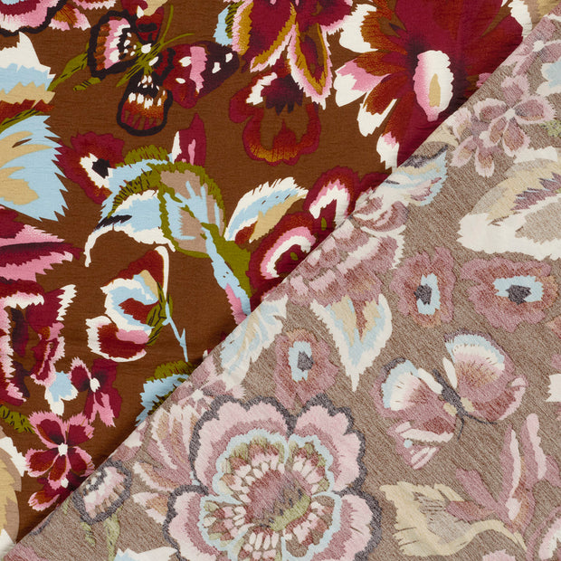 Viscose Nylon Crepe fabric printed 