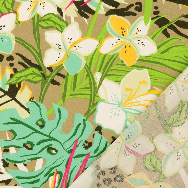 Viscose Poplin fabric Flowers 