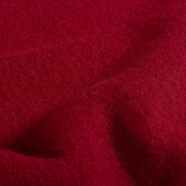Wol Boucle stof Effen Rood