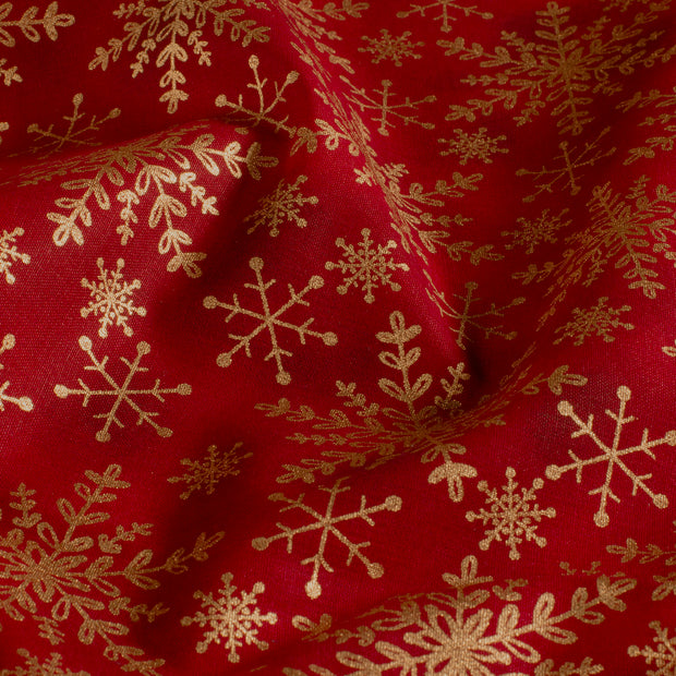 Cotton Poplin fabric Christmas Red