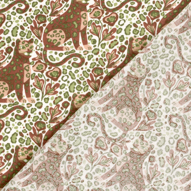Muslin fabric Panther printed 