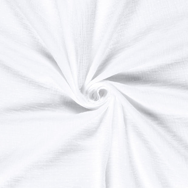 Muslin fabric White dobby 