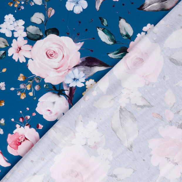 Jersey fabric Roses digital printed 