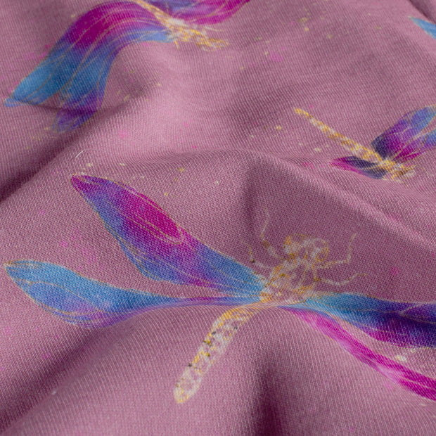 Jogging fabric Dragonflies Old Pink