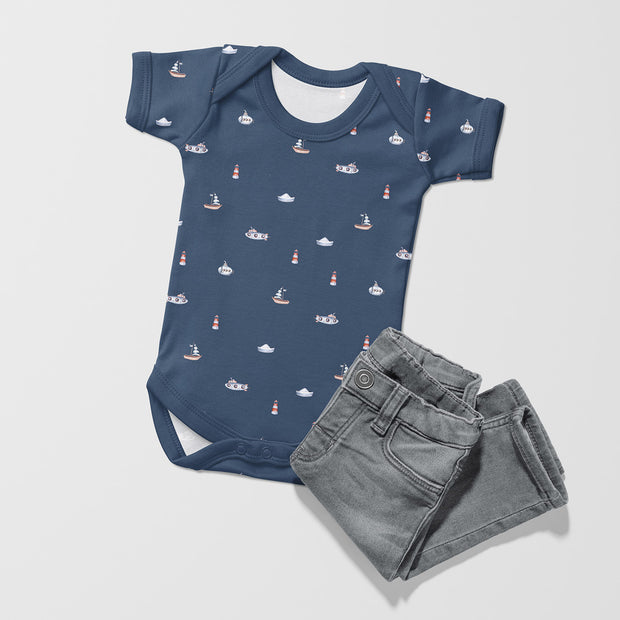 Cotton Jersey GOTS organic fabric Steel Blue matte 