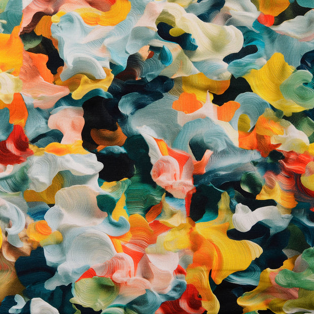 French Terry fabric Flowers Multicolor