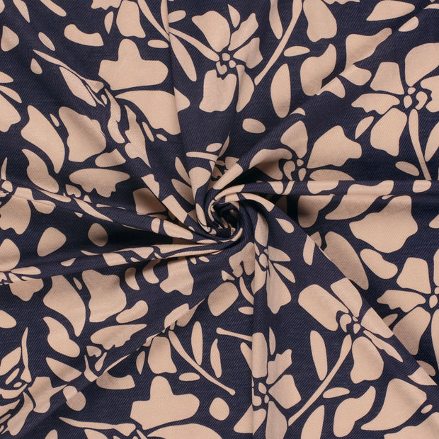 Twill fabric Navy printed 