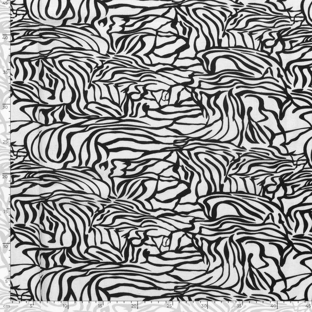 Woven Viscose Linen fabric Zebras White