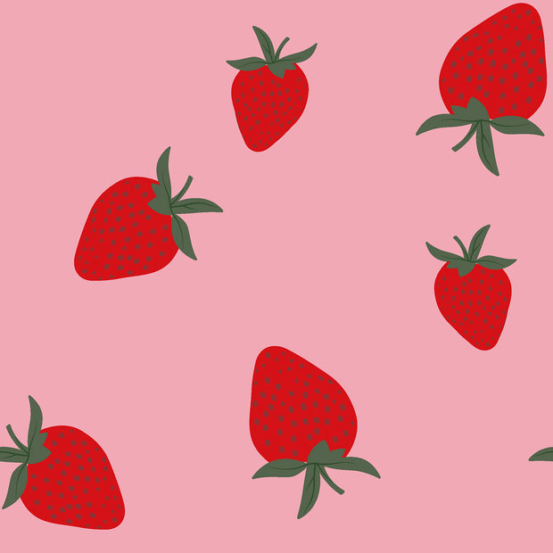Aqua Protect (waterproof) fabric Strawberries Light Pink