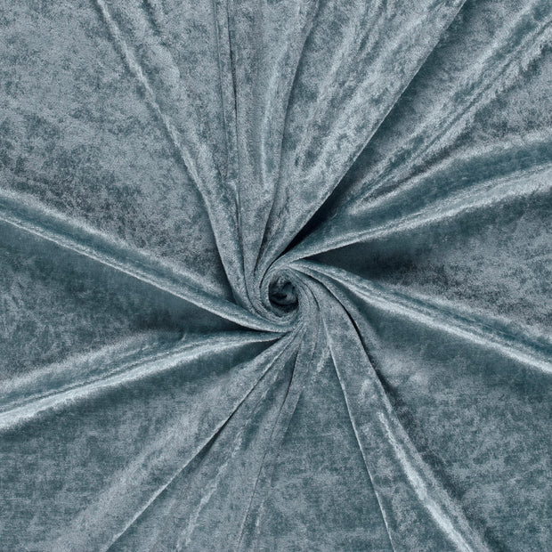 Velours fabric Steel Blue crushed 
