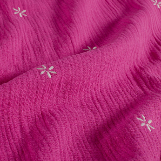 Musselin fabrik Blumen Fuchsia