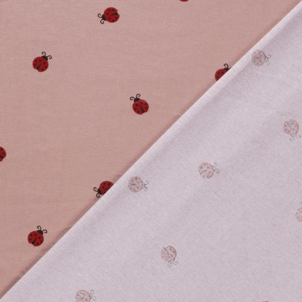 Flannel fabric Ladybugs printed 