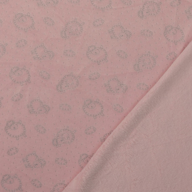 Nicky velours fabric Pink embossed 