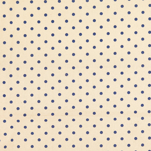 Cretonne fabric Dots Navy