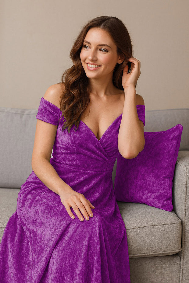 Velours fabrik Uni Fuchsia