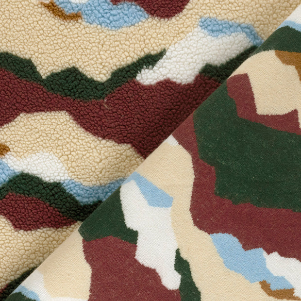 Sherpa Fleece fabric Abstract printed 