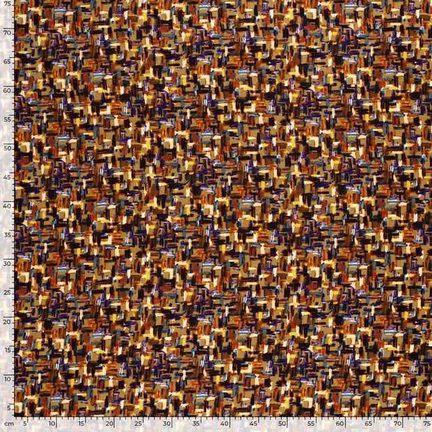 Viscose Nylon Crepe fabric Abstract Oker
