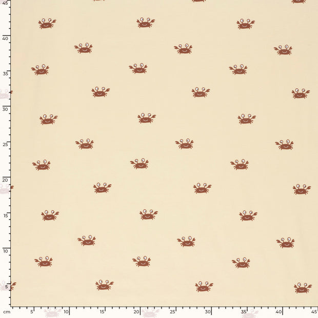 Jersey tissu Crabes Beige