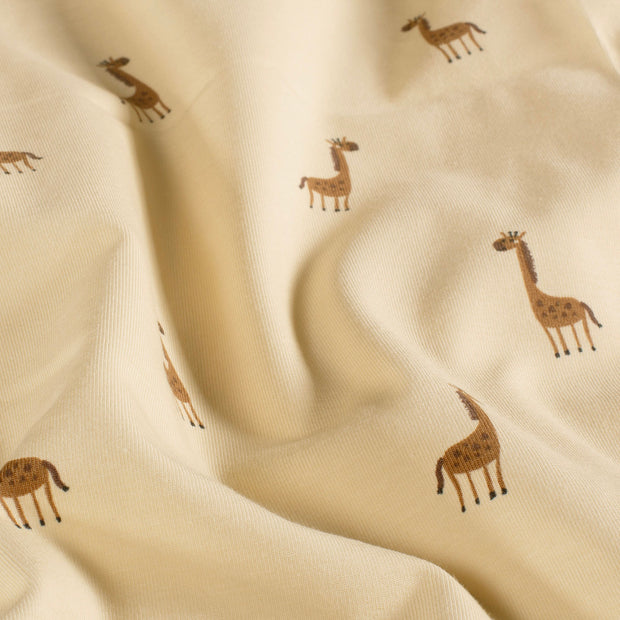 Jersey fabric Giraffes Beige
