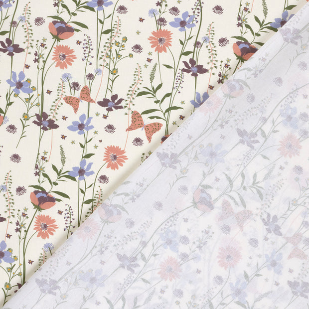 Cotton Poplin fabric Flowers printed 