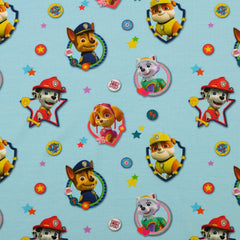 Cotton Jersey digital printed Paw Patrol Sky Blue