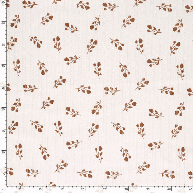 Pinpoint fabric Leaves Off White