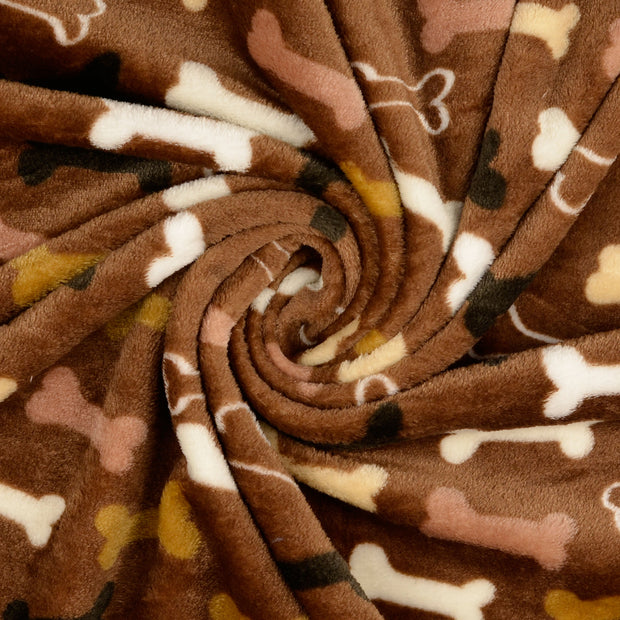 Fleece fabric Brown printed 