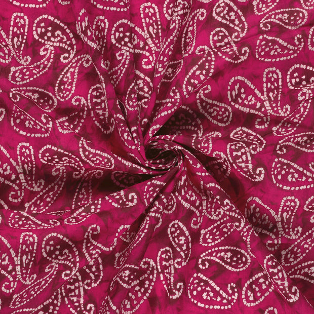 Voile fabric Fuchsia printed 