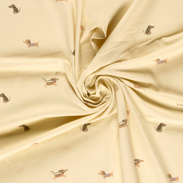 Jersey fabrik Beige bedruckt 