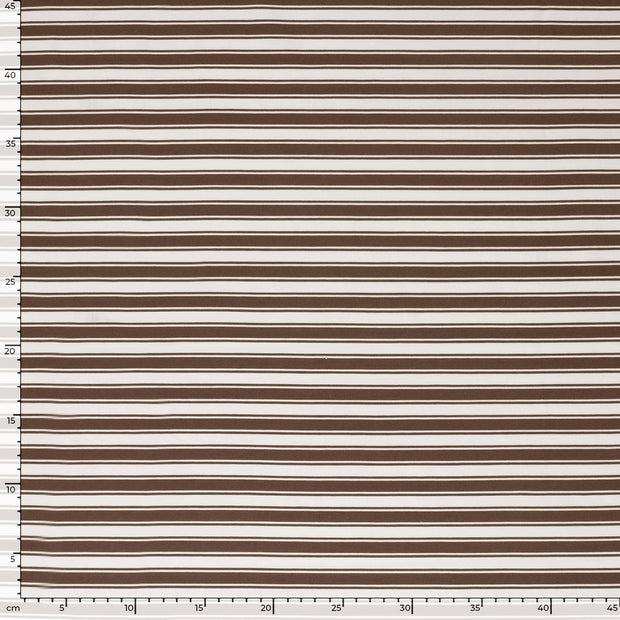 Jersey tissu rayures Brique
