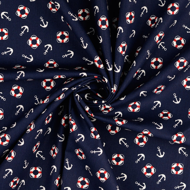 fabric Navy printed 