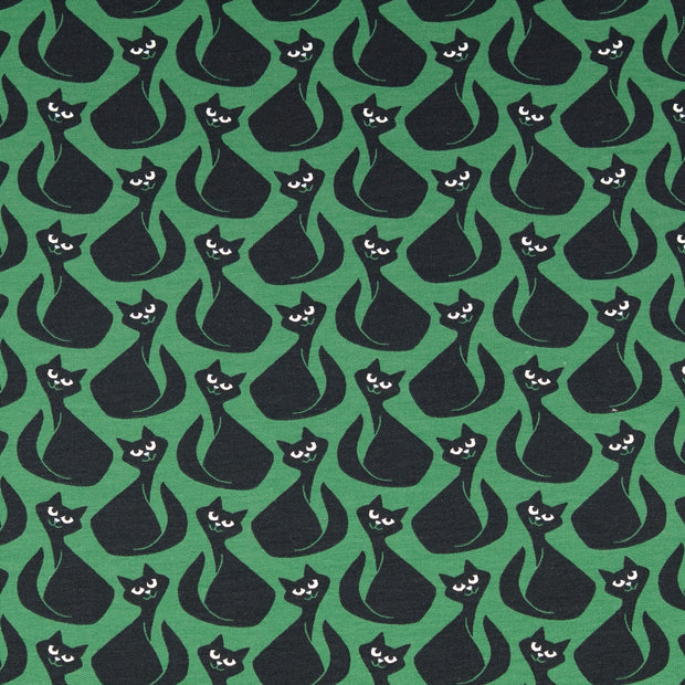  fabric Cats Green