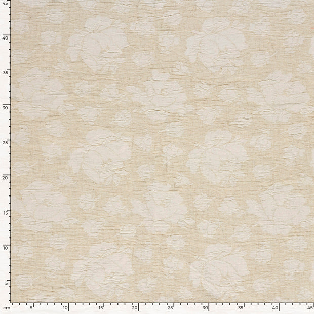 Baumwoll Webware fabrik Blumen Beige