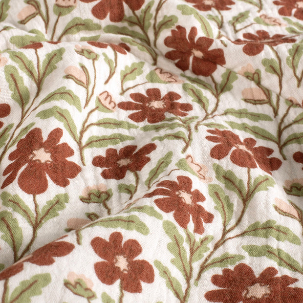 Muslin fabric Flowers Off White