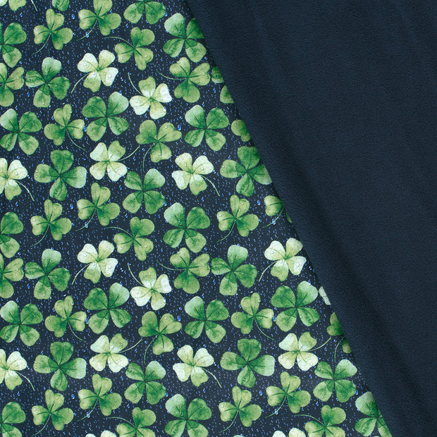 Softshell fabric Leaves Navy