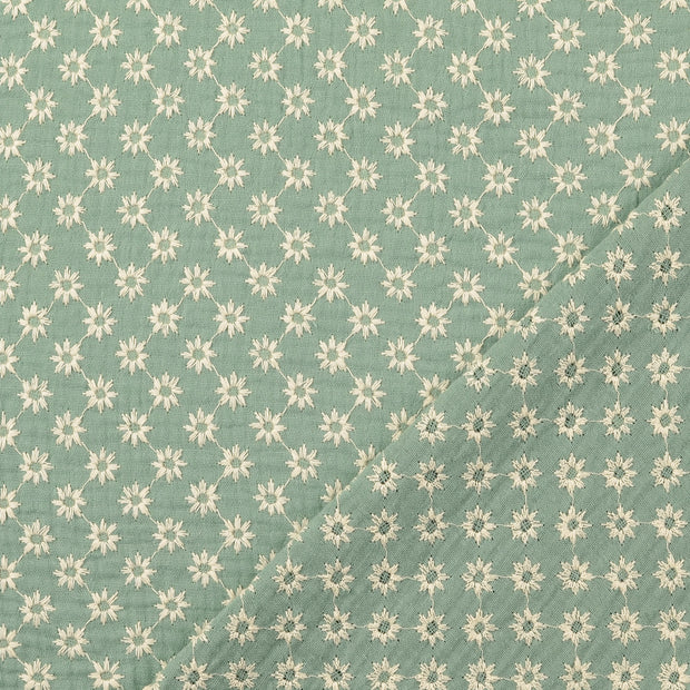 Muselina tela Menta oscura 