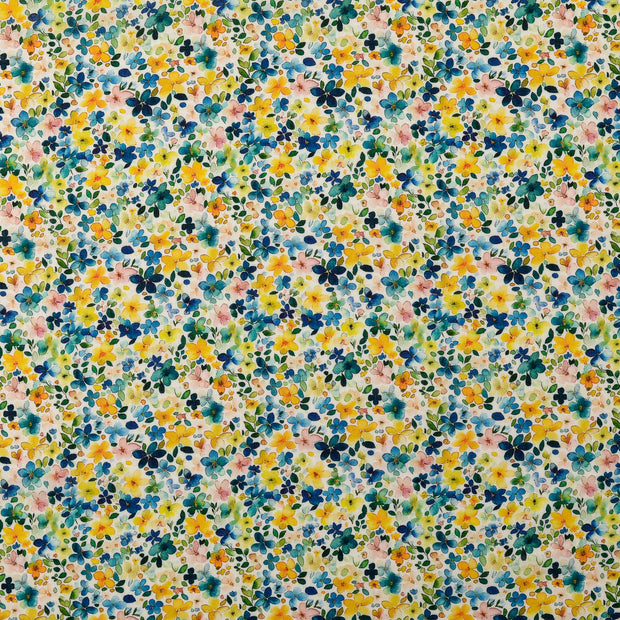 Voile fabric Flowers Multicolor