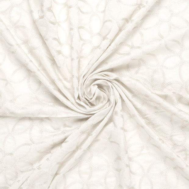 fabric Optical White embroidered 