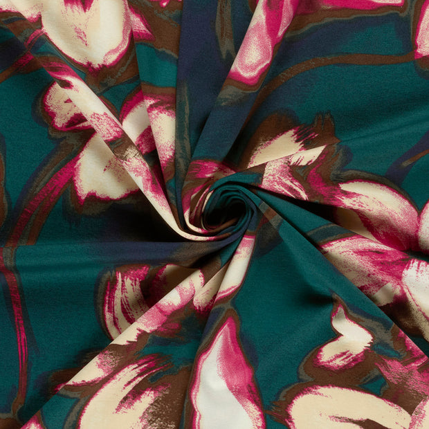 Punta di Roma fabric Petrol printed 