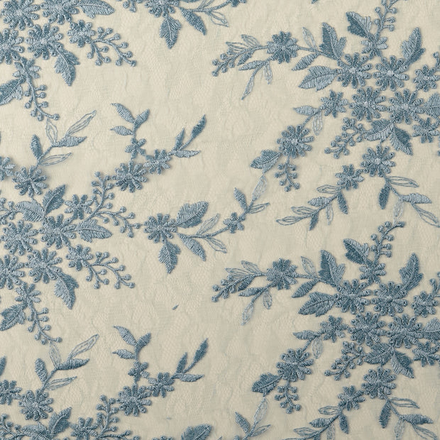 Lace fabric Flowers Light Blue