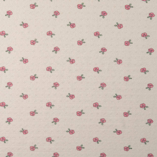 Knitted fabric Flowers Pink
