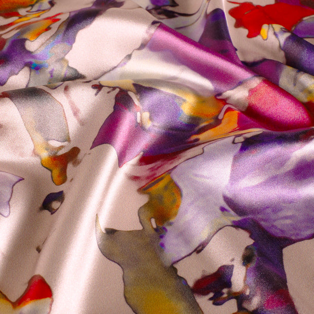 Satin fabric Abstract Pink