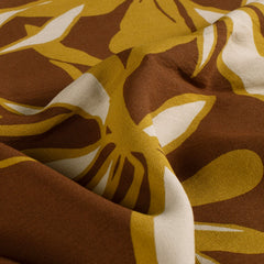 Viscose Nylon Crepe printed Flowers Brown