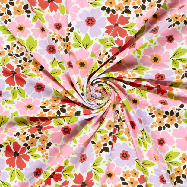 Jersey fabric Off White printed 