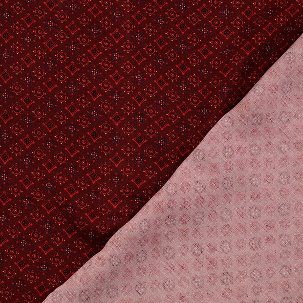 Viscose Twill fabric Bordeaux printed 