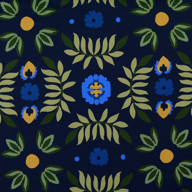Felpa tela Flores Azul claro