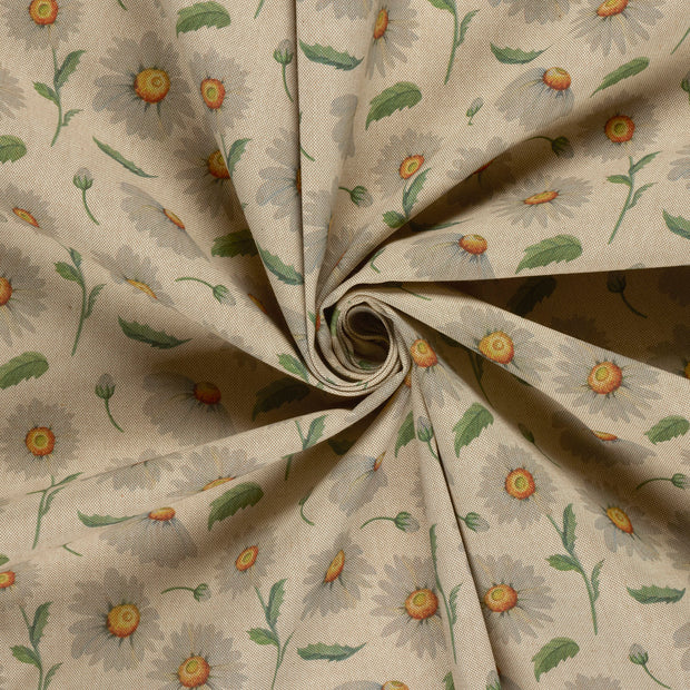 Linen Look fabric Beige digital printed 
