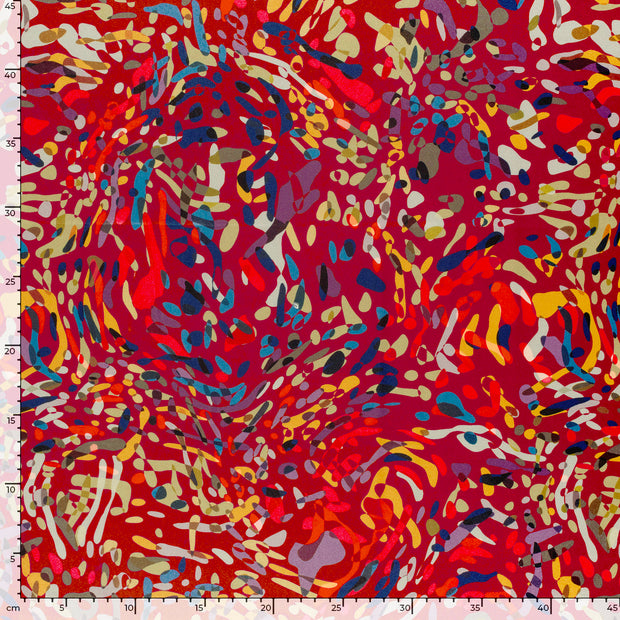 Satin fabric Abstract Bordeaux